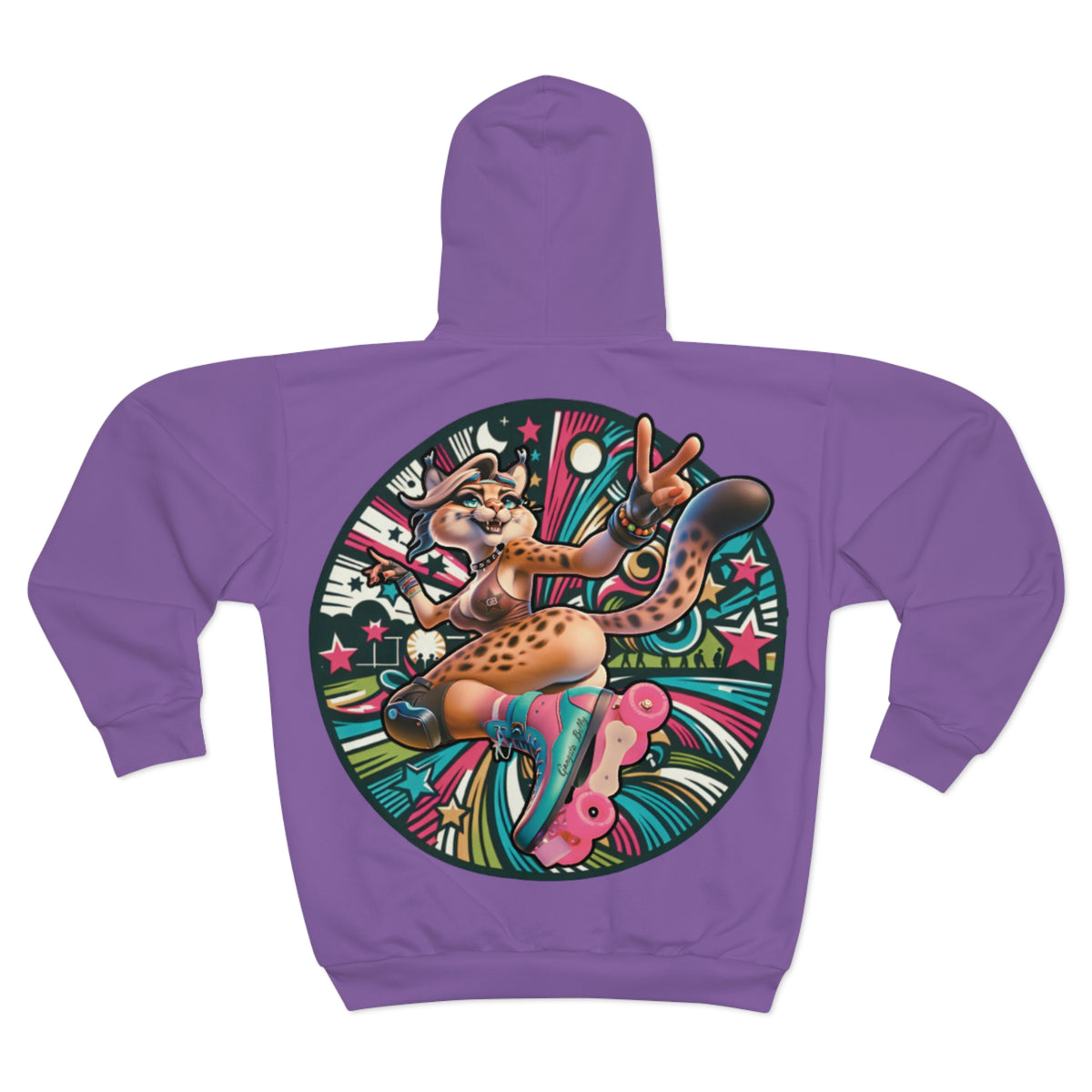 Betty the Bobcat - GB Zip Hoodie (Light Purple)