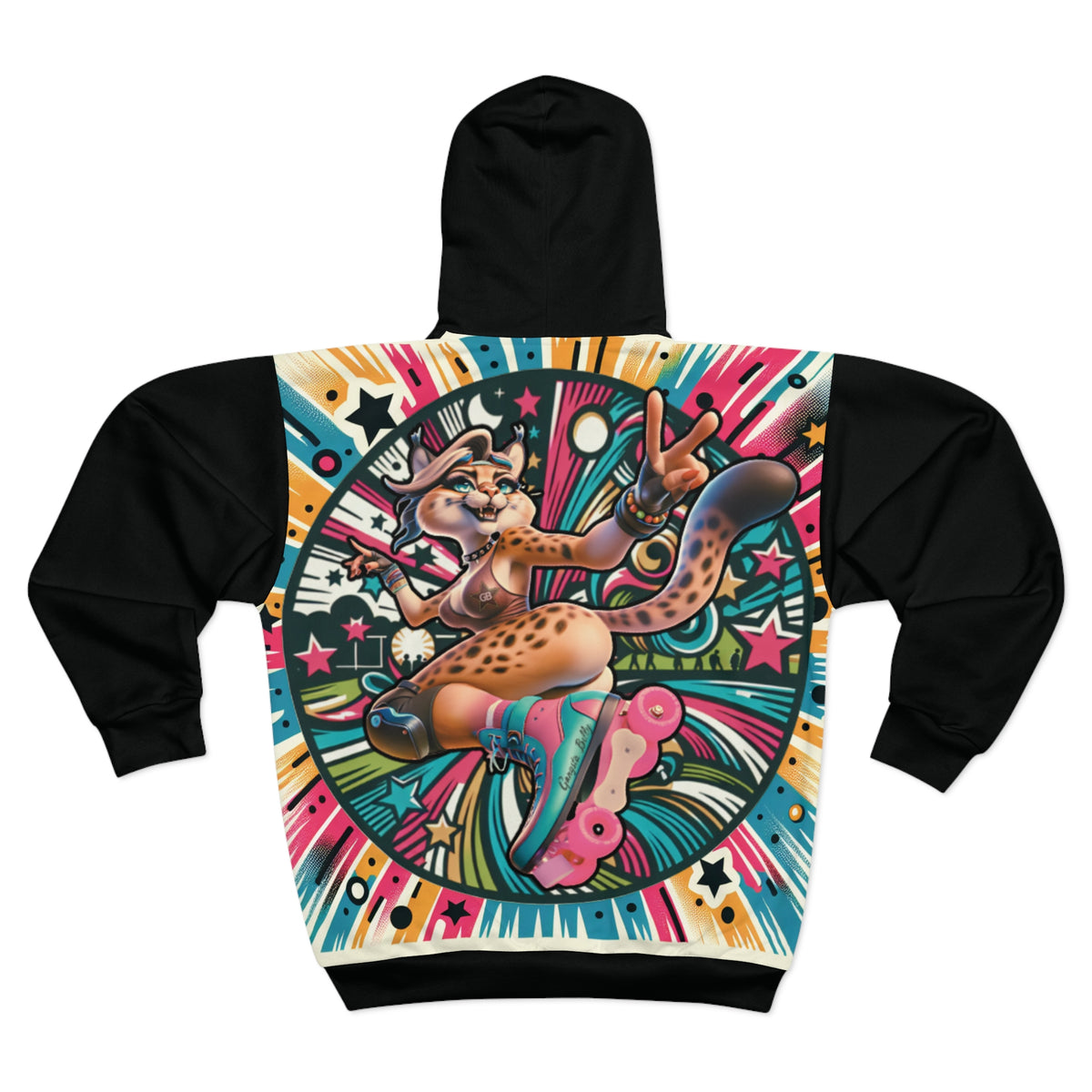 Betty the Bobcat Vest Style Zip Hoodie